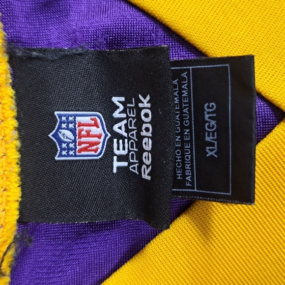 Y2K Reebok Minesota Vinkings Adrian Peterson #28 purple & white football jersey - Picture 7 of 8